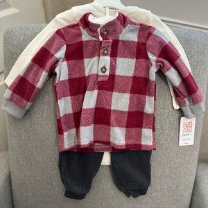 Sold✖️Carter’s Baby Boy Plaid Top & Bottom Set